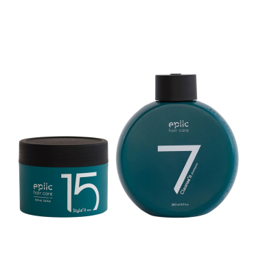 Produkt pakke til mænd · Epiic vask og styling