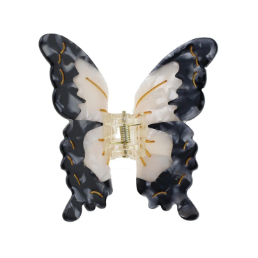 By Stær Papilio Sommerfugl Hårklemme - Hvid/Sort